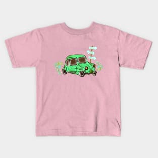 Nursery Art (Green Car) Kids T-Shirt